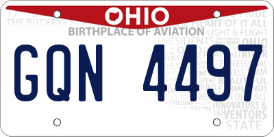 OH license plate GQN4497