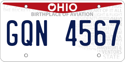 OH license plate GQN4567
