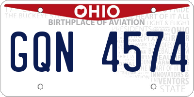 OH license plate GQN4574