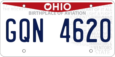 OH license plate GQN4620