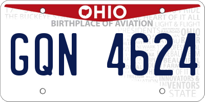 OH license plate GQN4624