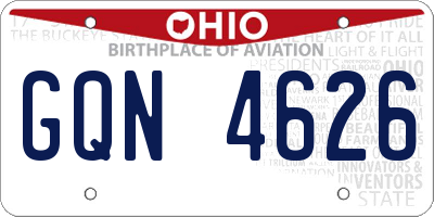OH license plate GQN4626