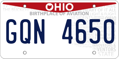 OH license plate GQN4650