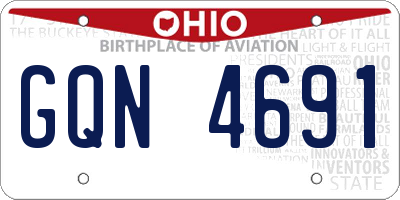 OH license plate GQN4691