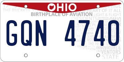OH license plate GQN4740