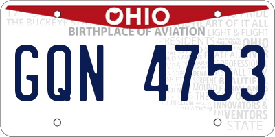 OH license plate GQN4753
