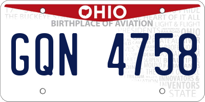 OH license plate GQN4758