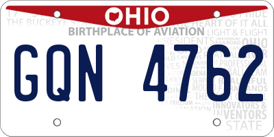 OH license plate GQN4762