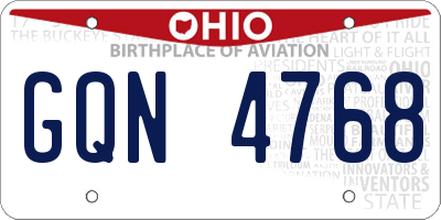 OH license plate GQN4768