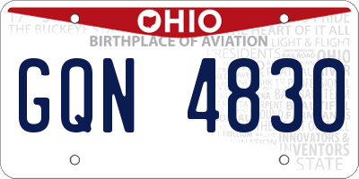 OH license plate GQN4830