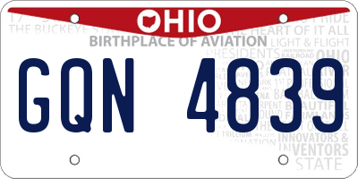 OH license plate GQN4839