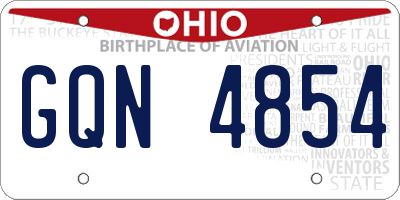 OH license plate GQN4854