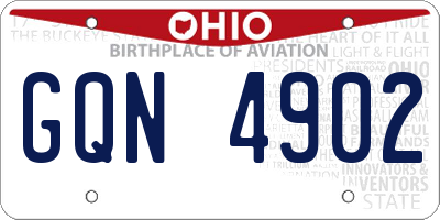 OH license plate GQN4902