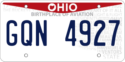 OH license plate GQN4927