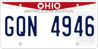 OH license plate GQN4946
