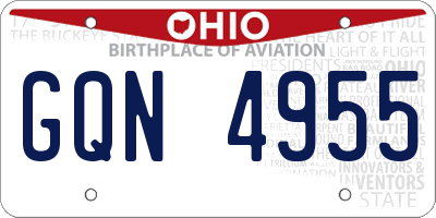 OH license plate GQN4955