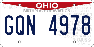 OH license plate GQN4978