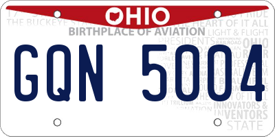 OH license plate GQN5004