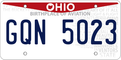 OH license plate GQN5023