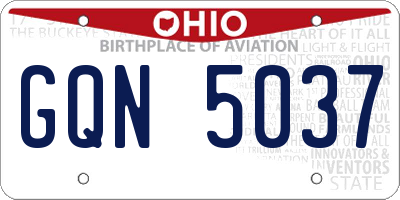 OH license plate GQN5037