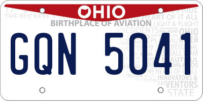 OH license plate GQN5041