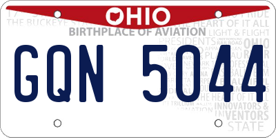 OH license plate GQN5044