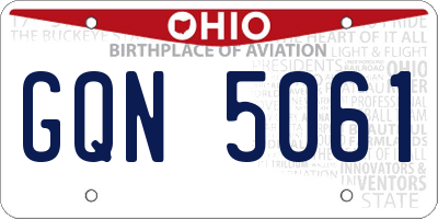 OH license plate GQN5061