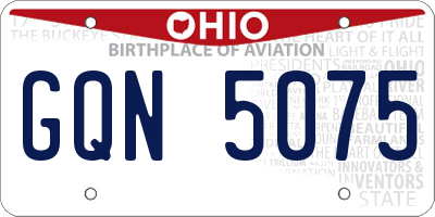 OH license plate GQN5075