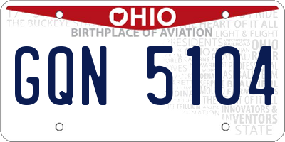 OH license plate GQN5104