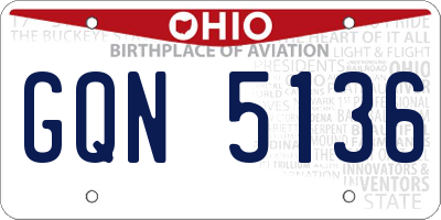 OH license plate GQN5136