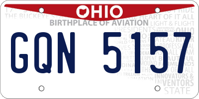 OH license plate GQN5157