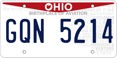 OH license plate GQN5214