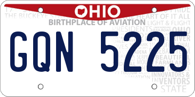 OH license plate GQN5225