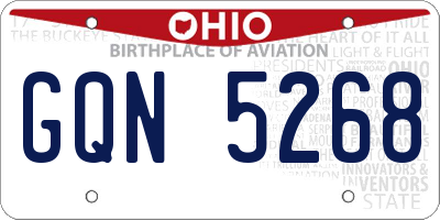 OH license plate GQN5268