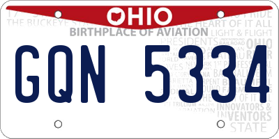 OH license plate GQN5334