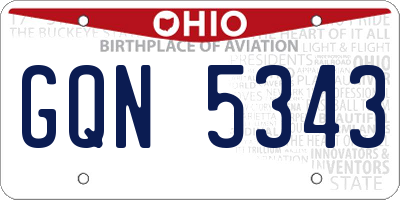 OH license plate GQN5343