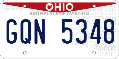 OH license plate GQN5348
