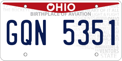 OH license plate GQN5351