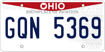 OH license plate GQN5369