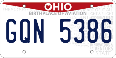 OH license plate GQN5386