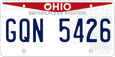OH license plate GQN5426