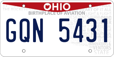 OH license plate GQN5431