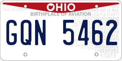 OH license plate GQN5462