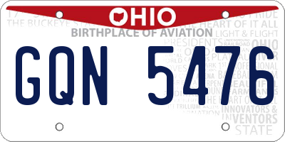 OH license plate GQN5476