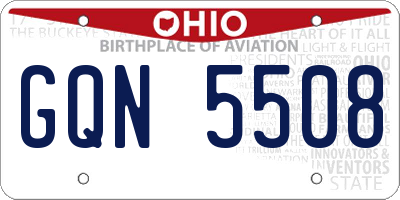 OH license plate GQN5508