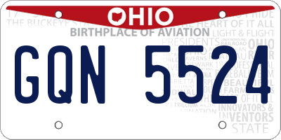 OH license plate GQN5524