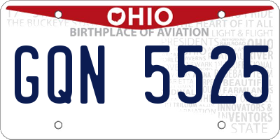 OH license plate GQN5525
