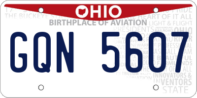 OH license plate GQN5607