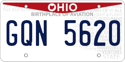 OH license plate GQN5620