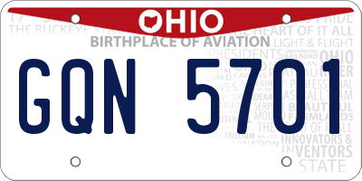OH license plate GQN5701